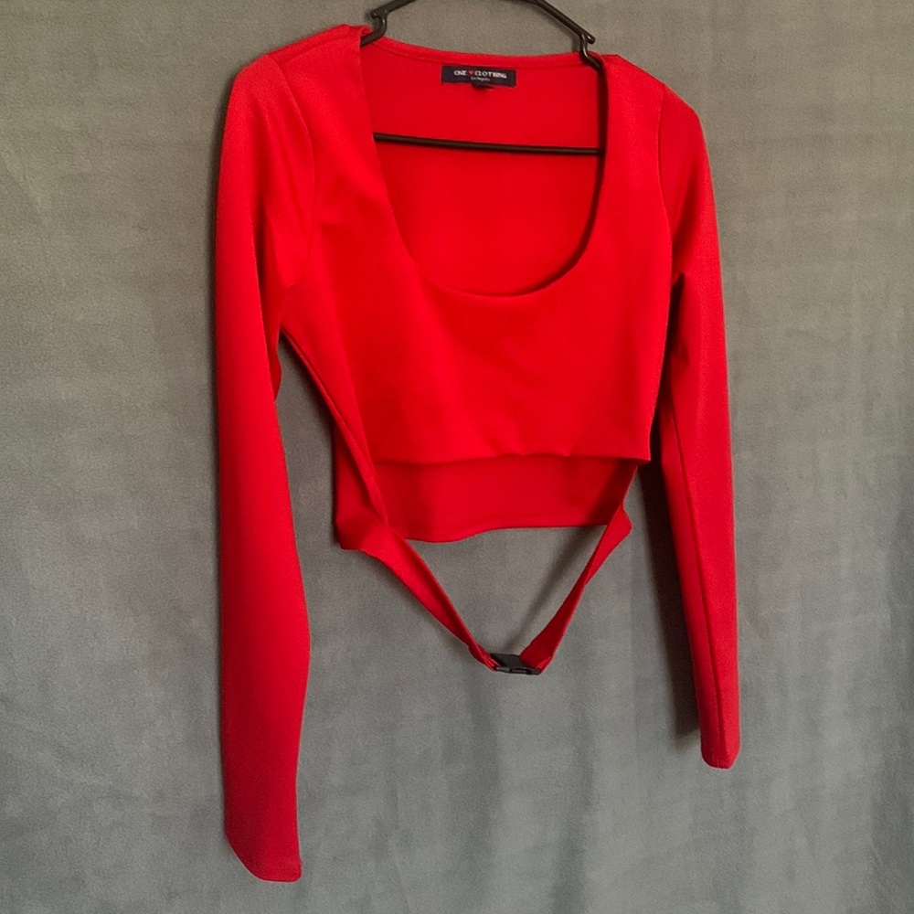 Cherry red strap top